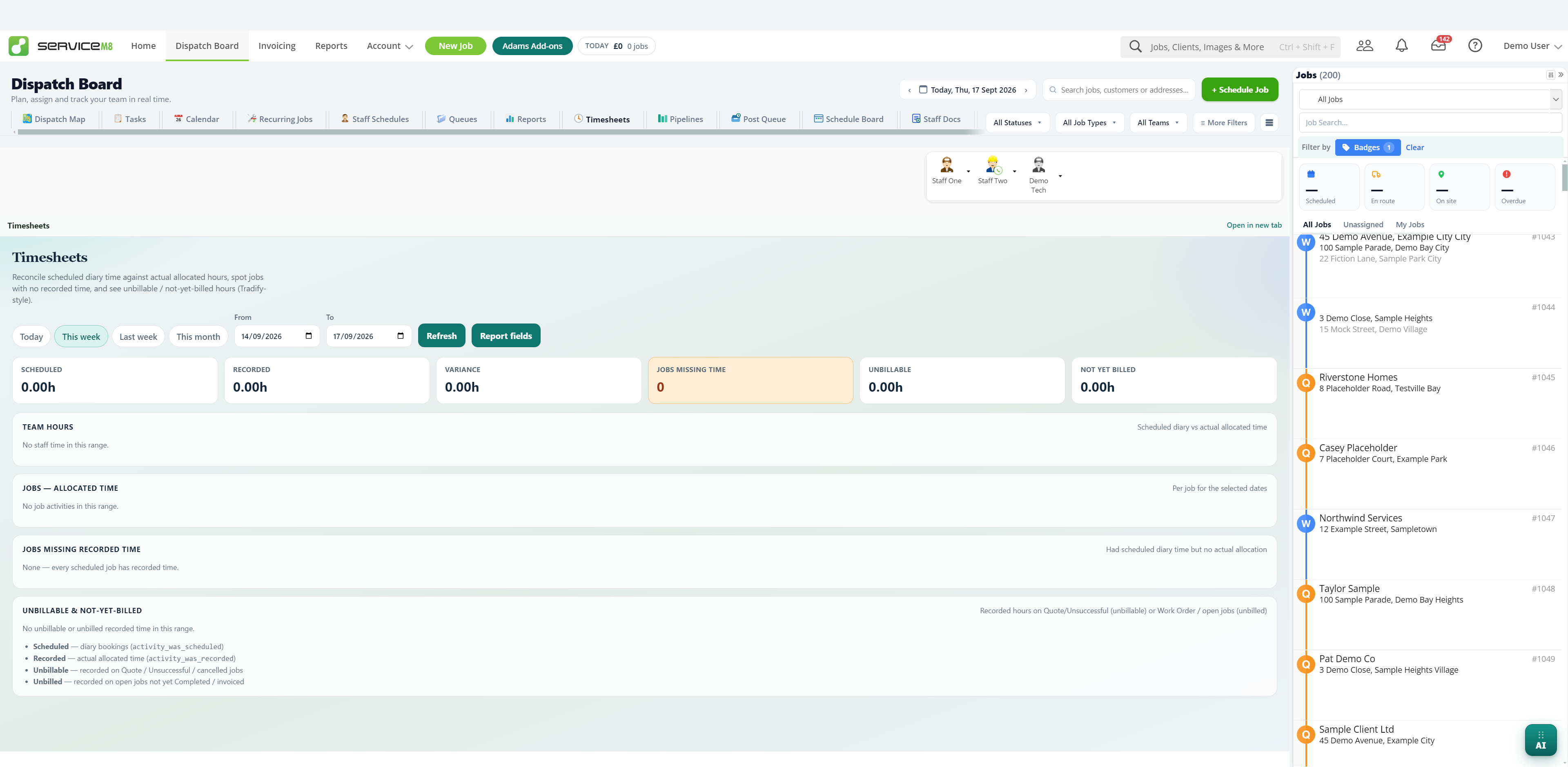 Timesheets